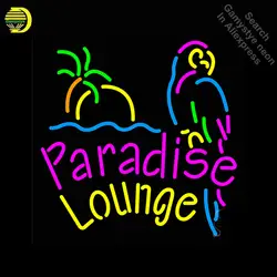 Неоновая вывеска для Paradise Lounge попугай неоновая лампа знак рукоделие Настоящее Стекло трубы украсить окна Пивной бар pub свет дропшиппинг