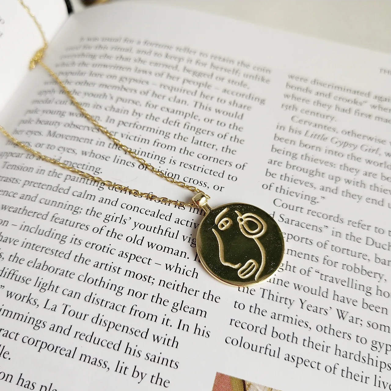 

Holiday Round Portrait 925 Sterling Silver Necklace