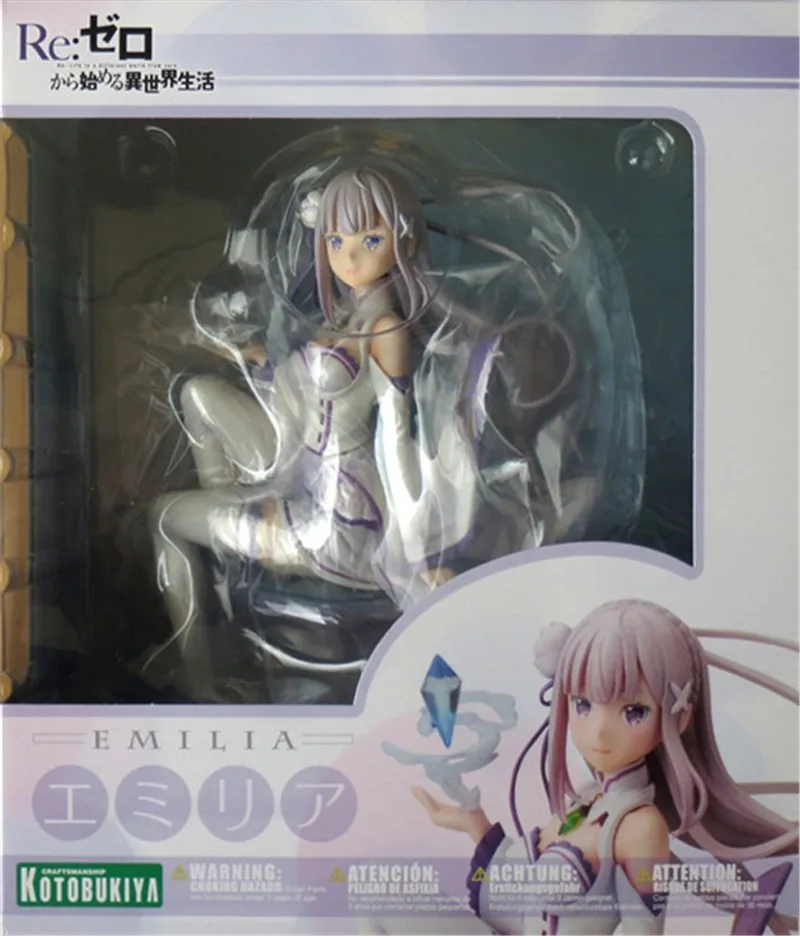 Anime Figuras Toys 18cm Re Life in a Different World from Zero Emilia PVC Action Figure Model Collection Dolls Christmas Gift (2)