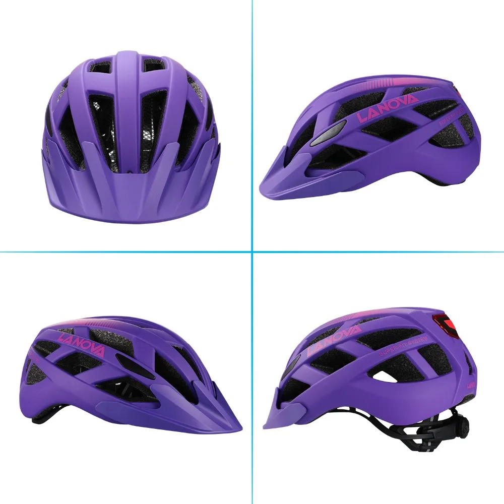 LANOVA велосипедный шлем черный матовый мужской и женский велосипедный шлем задний свет Горная дорога велосипед литье S.M.L Размер
