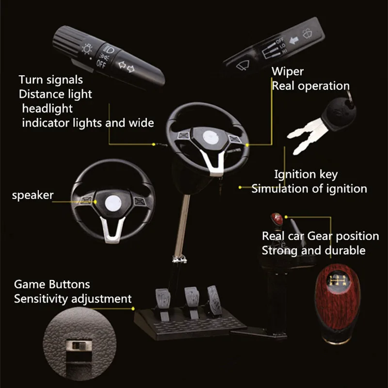 English school Emulate Computer game steering wheel car driving simulator training aircraft automob