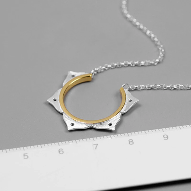 Lotus Fun Real 925 Sterling Silver Handmade Designer Fine Jewelry Creative Minimalist Flower Necklace for Women|Ожерелья| |