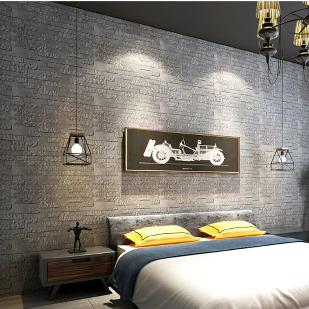 

60x60cm 3D Brick Wall Stickers Living Room DIY PE Foam Wallpaper Panels Room Decal Stone Decoration Embossed Wallpapers Poster