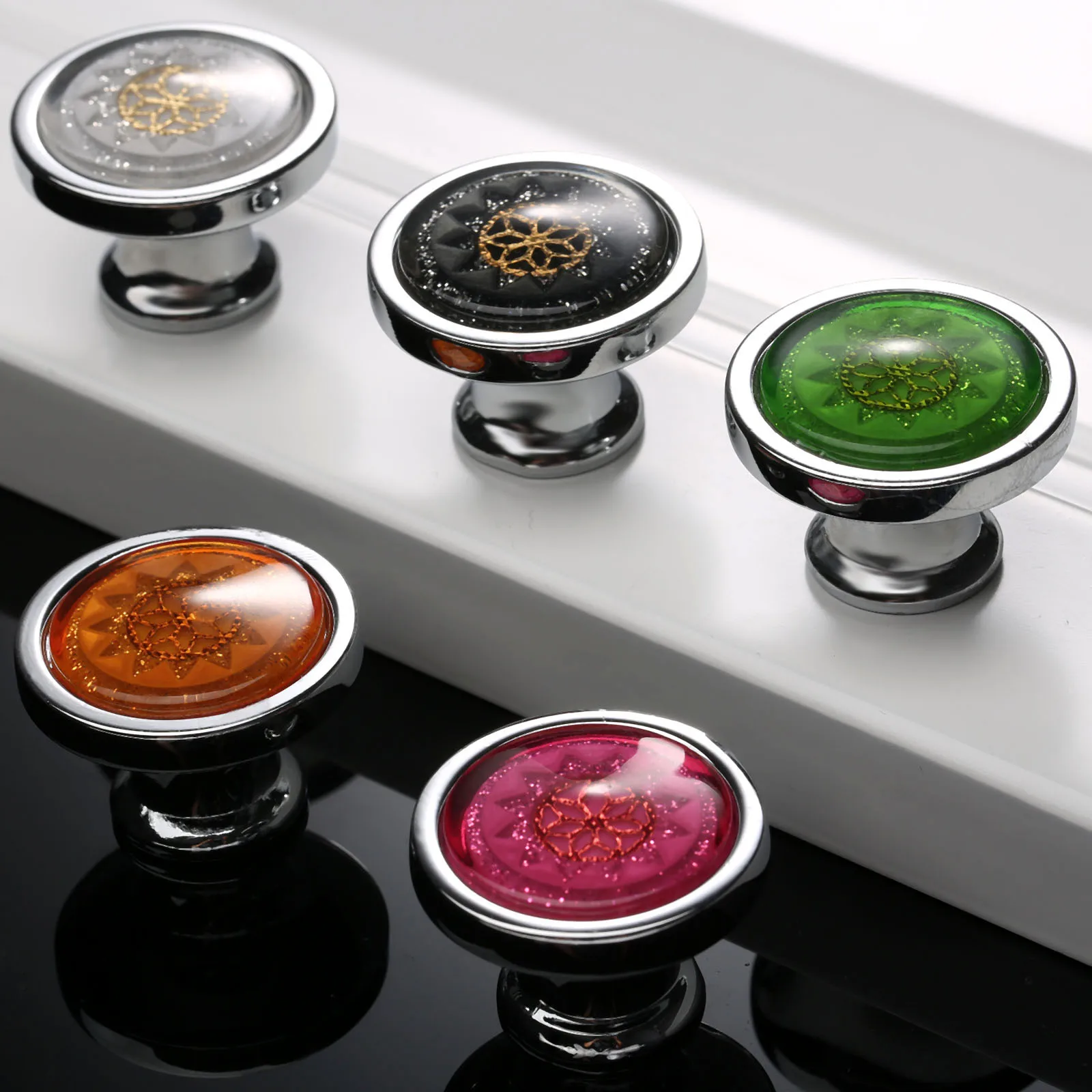 Vintage Furniture Knobs Crystal Alloy Kitchen Drawer Cupboard Pull