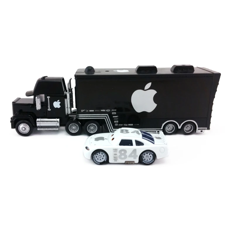 Disney «Тачки» черный Мак гонщика грузовик& NO 84 Икар металл литья под давлением игрушечный автомобиль 1:55 Свободные Фирменная Новинка для малышей