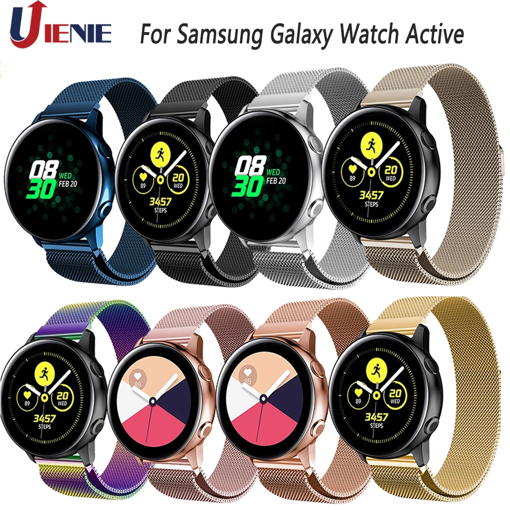

20mm Watchstrap Band for Samsung Galaxy Watch Active Gear S2 Amazfit Bip Stainless Steel Milanese Magnetic Replace Wrist Straps