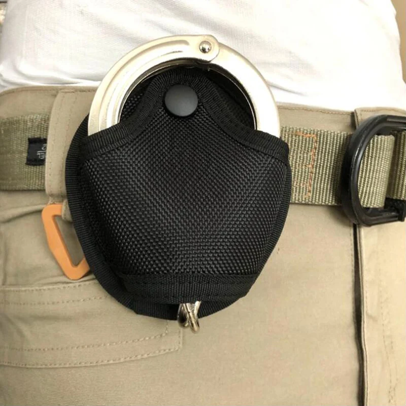 

Outdoor Hunting Bag Quick Pull Holder Cuff Tactical Handcuffs Bag Key Chain Ring Handcuff Case Pouch Military Police Waist Bag
