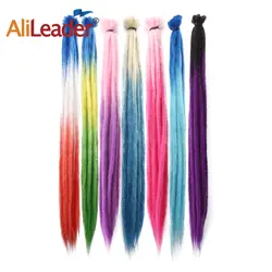 AliLeader 20 дюймов ручной работы дредлок в Jumbo косы 46 цвет крючком канекалон Ombre Синий Фиолетовый светлые синтетические волосы расширение