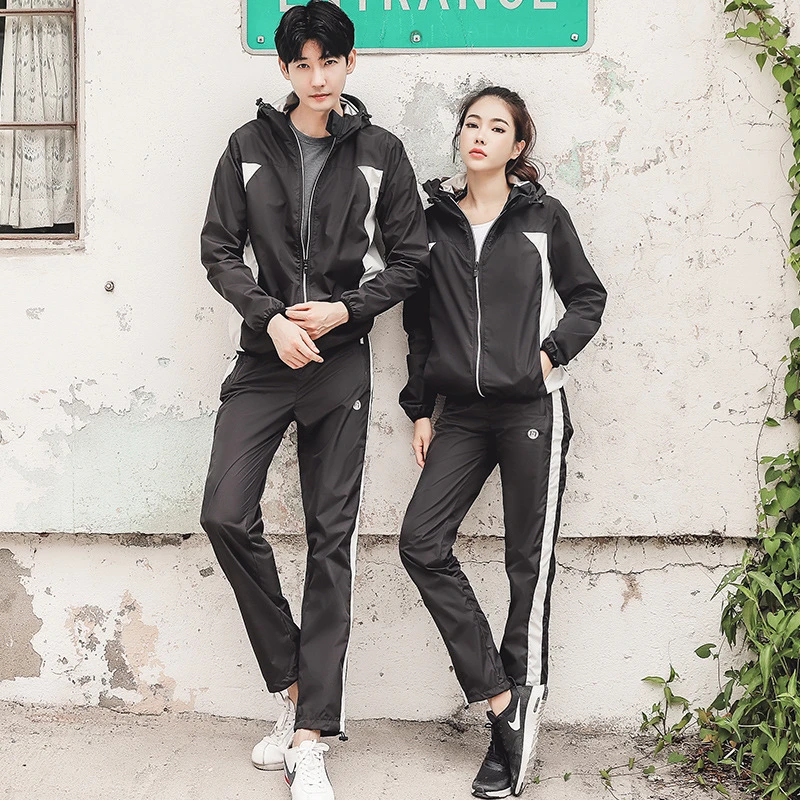 

Running Suits Women Men Sportswear Sweat Boost Sauna Sets Jacket Pants Gym Wear Autumn Winter Loose Weight Warm Lock Sport Suits