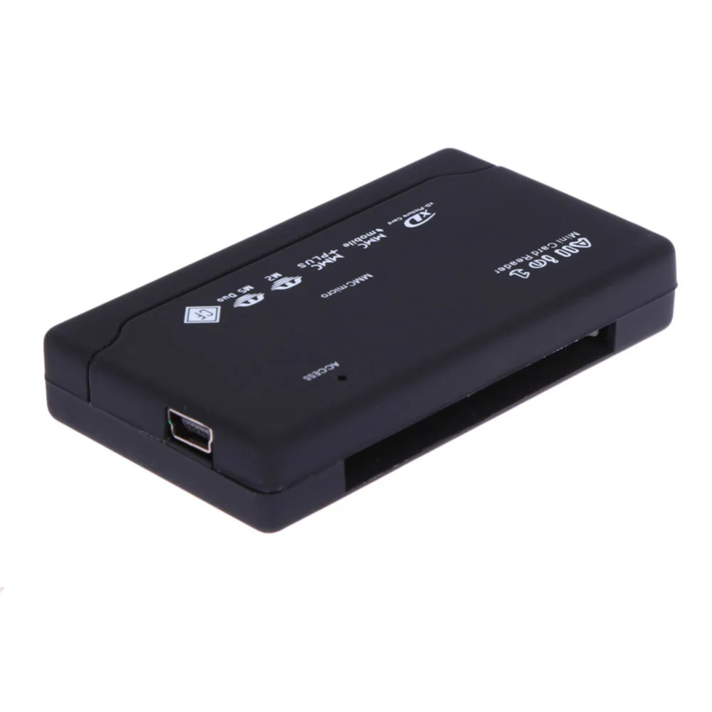 Все в одном устройство чтения карт памяти USB Внешний SDHC SD Мини Micro M2 MMC XD CF читать и писать карты флэш-памяти с кабель USB черный