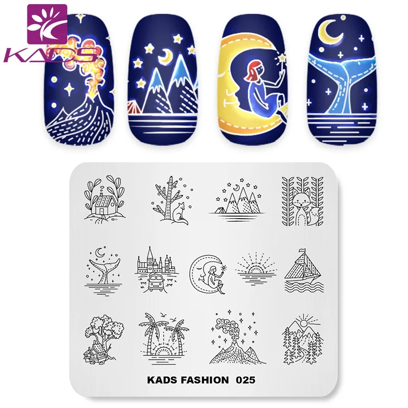 KADS пластины для штамповки ногтей 23 дизайна для дизайна ногтей штамп изображения Шаблон пластины DIY маникюр чистая глубокая гравировка ногтей плесень - Цвет: Fashion 025