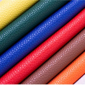 

50x138cm 1mm Thick Soft Lychee PU leather Fabric Embossed Synthetic Faux Leather Fabric for DIY Bag Sofa Car Decorate Furniture