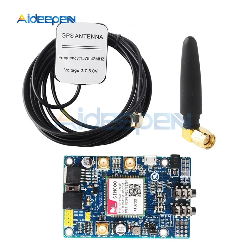 SIM808 GSM GPRS GPS макетная плата модуль IPX SMA с антенной для Arduino Raspberry Pi Поддержка 2G 3G 4G