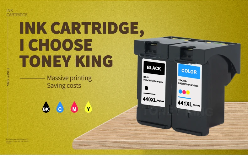 King-cartucho de Tinta Compatível com Impressora Toney 441 4280 Mx438 518 378 pg 440 Pg440xl cl 1 Cartuchos de tinta