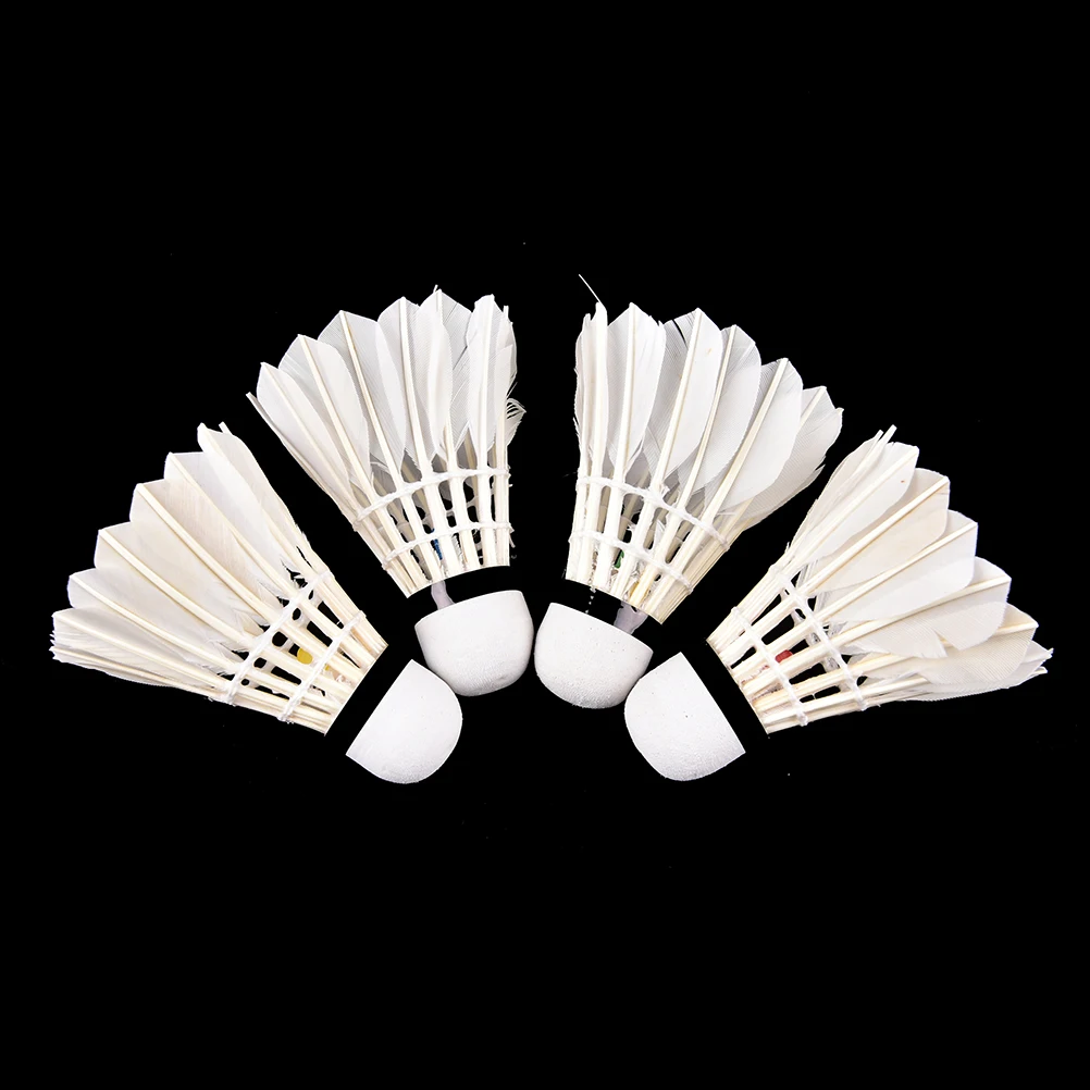 4Pcs LED Badminton Shuttlecock Ball Feather Glow in Night Outdoor