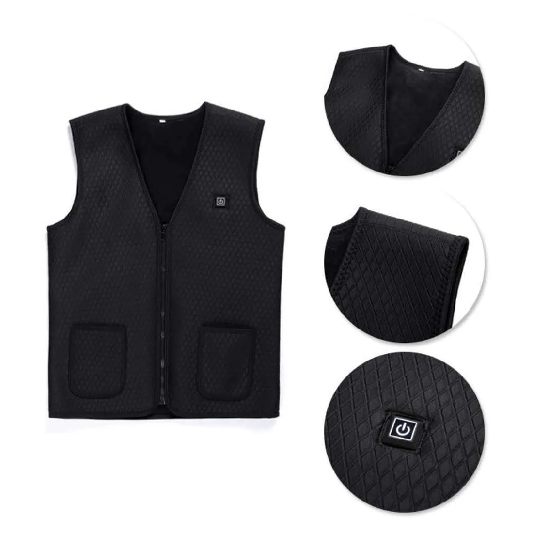 

USB Charging Electric Heated Fishing Jacket For Men Outdoor Riding Skiing Fishing Detachable Floatation Cushion Fishing Vest