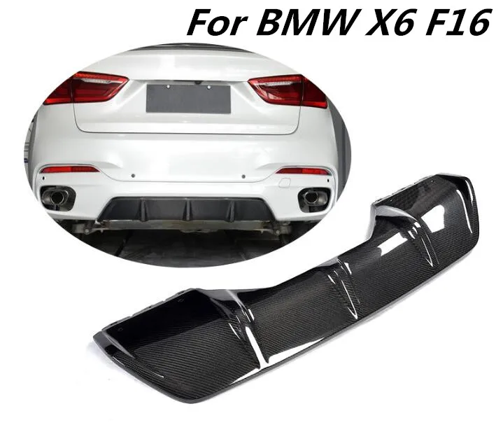 Углеродное волокно задний бампер спойлер Диффузор Крышка для BMW X6 F16 2015 2016 2017 2018 по