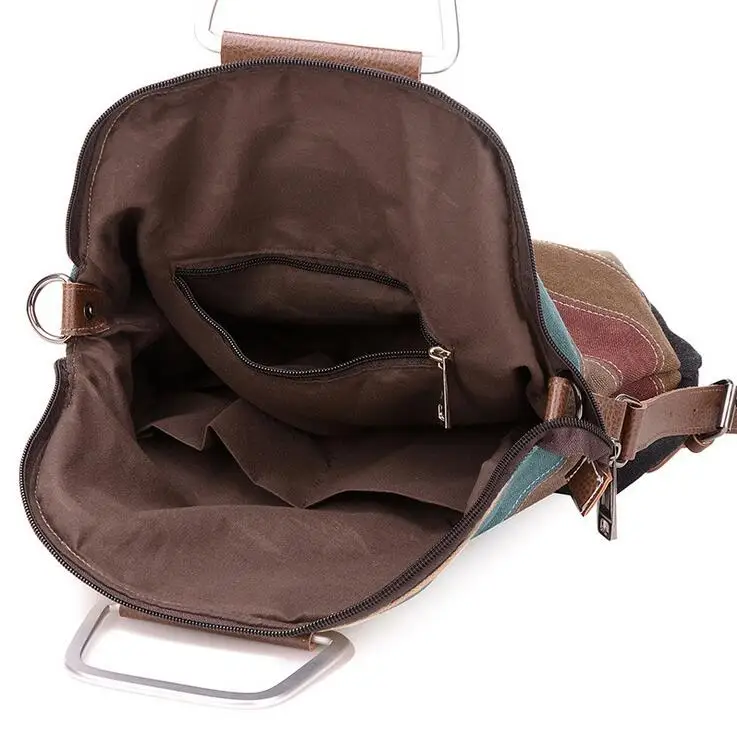 Rdywbu étnico arco iris de lona de las mujeres de Mochila chica rayas multifunción Patchwork Mochila bolso de escuela Bolsas Mochila B456