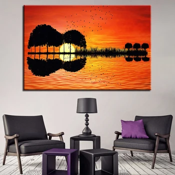 

Modern Frame Painting Picture For Living Room 1 Panel/Pcs Guitar Tree HD Printed Wedding Decoration High Quanlity Canvas