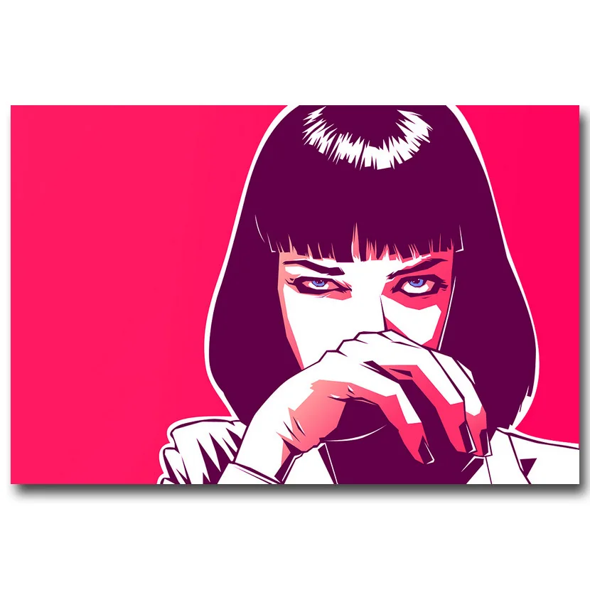 Pulp Fiction Movie Silk Poster Uma Thurman Tarantino smoking 13x20/" 24x36/"