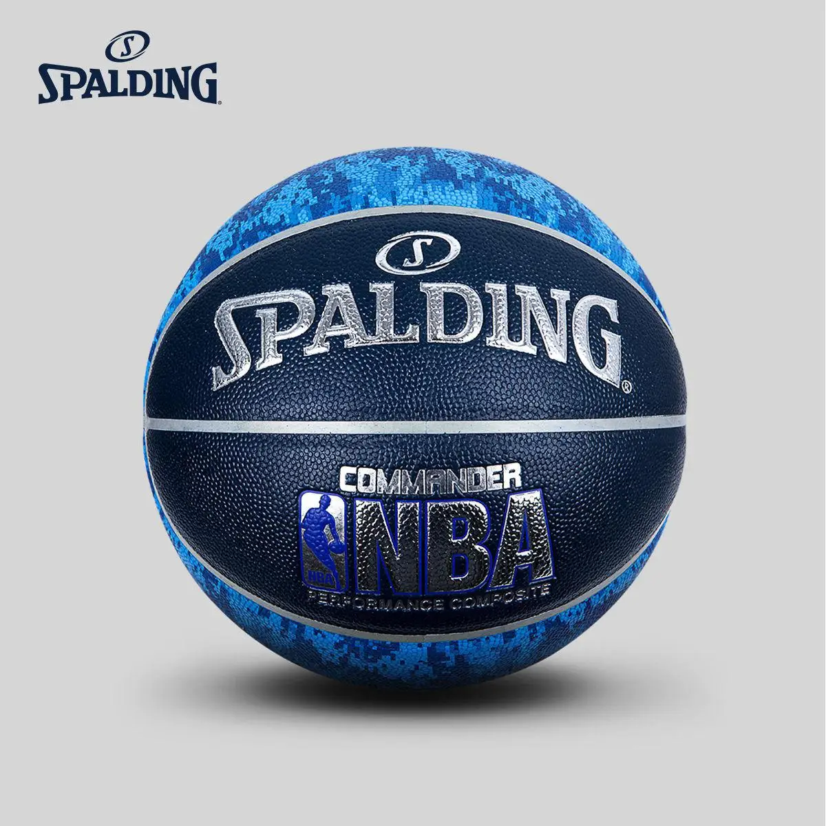 Spalding командор НБА цифровой камуфляж синий Крытый Открытый Баскетбол Официальный Размер 7 Pu мужской матч мяч 74-934 - Цвет: 74-934