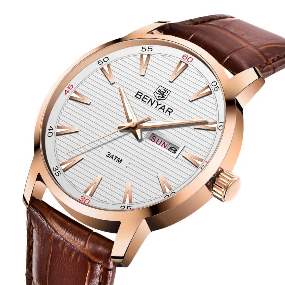 

BENYAR 2018 New Casual Fashion Simple Quartz Watches Men Calendar Waterproof Top Luxury Brand Male Wrist Watch Relogio Masculino