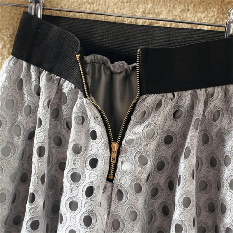 Женские юбки-пачки в стиле Харадзюку, эластичная фатиновая юбка с высокой талией, сетчатая кружевная юбка, Saias, открытая юбка из тюля, женская белая плиссированная юбка, Q1178