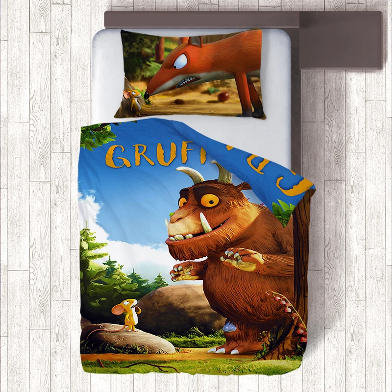 

IKathoME Anime Car/The Gruffalo 3D Duplex Printing Kids Bedroom Bedding Sets Comforter Duvet Cover Pillow Case Single Quilt Set