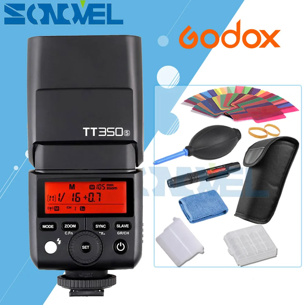 Godox Mini Speedlite TT350S камера Вспышка ttl HSS GN36+ X1T-S передатчик для sony A9 A7RII беззеркальная DSLR камера с 6 подарочными комплектами - Цвет: Kit 1