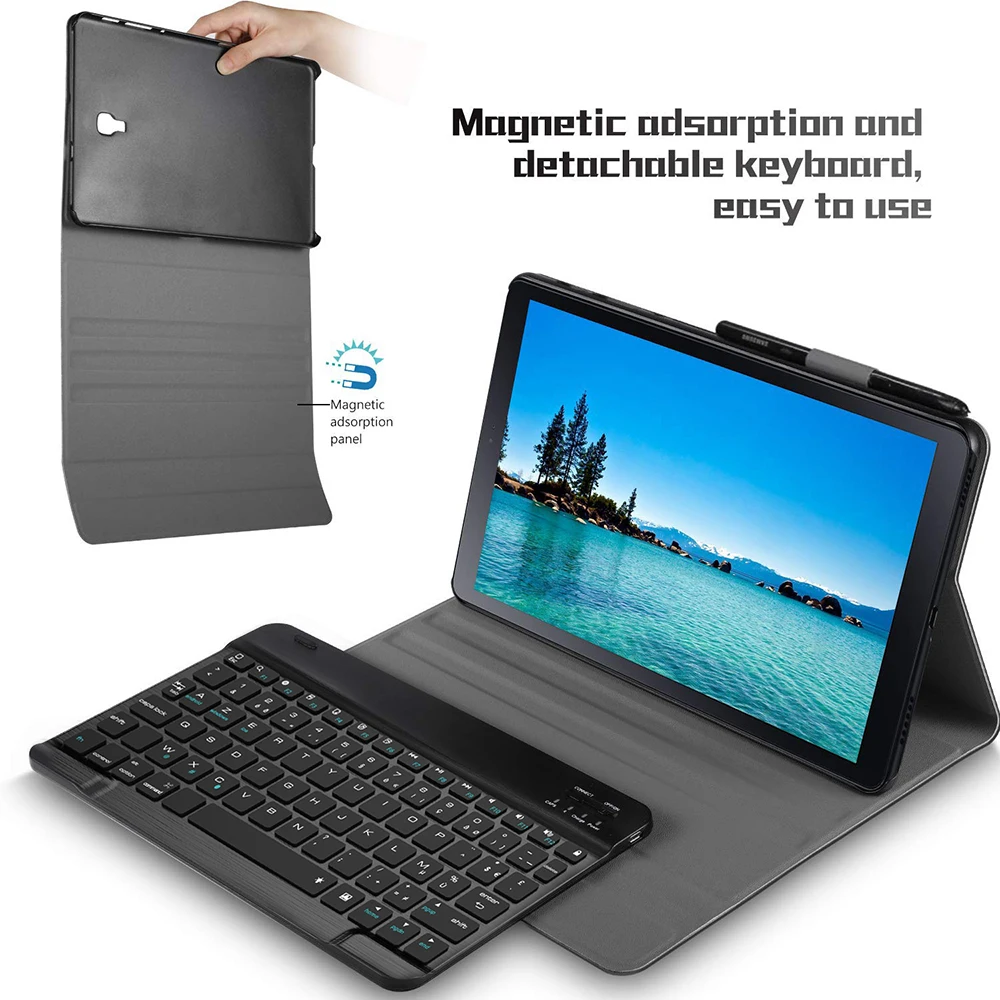 

for Samsung Galaxy Tab S5e SM-T720 SM-T725 10.5 inch Tablet Bluetooth Backlit French Keyboard with Millet Pattern Leather Case