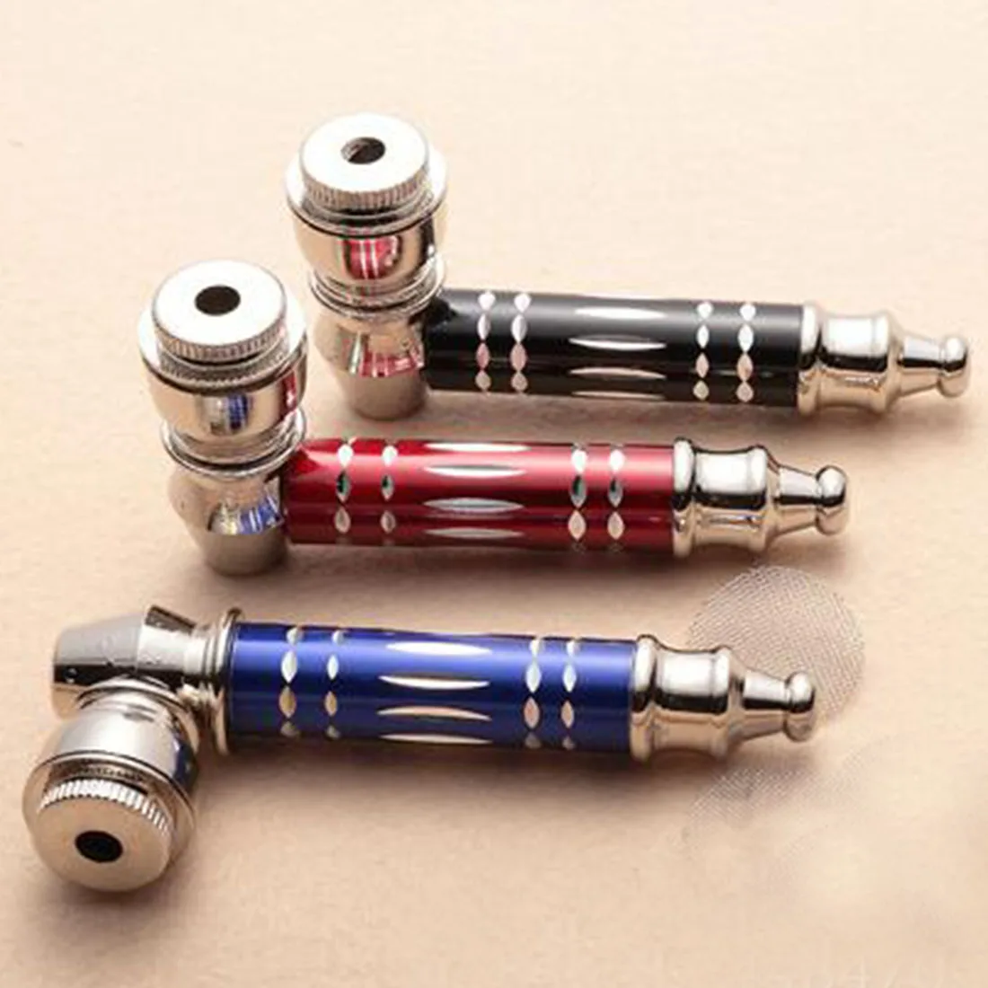 Tobacco Pipe Portable Classic Jamaica Leaf Metal Long Smoking Herb