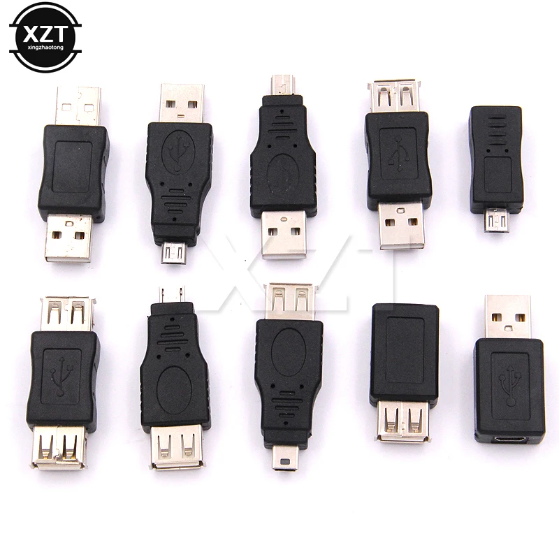 Высокое качество 10 шт. OTG 5pin F/M Mini USB Micro USB адаптер конвертер адаптер «Папа-мама» USB гаджеты