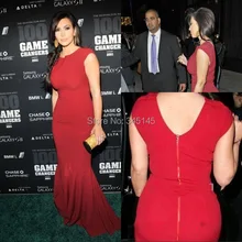 Элегантное красное русалка расклешенное, длиной до пола короткий рукав Элитная атласная одежда красной ковровой дорожки Платья для специальных торжеств