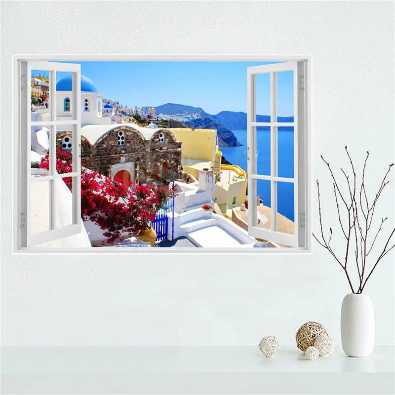 Y530L10 пользовательские Санторини; море в Греции мнением Холст Картина настенный Шелковый плакат ткань печати DIY ткань плакат F#6 - Цвет: Фиолетовый
