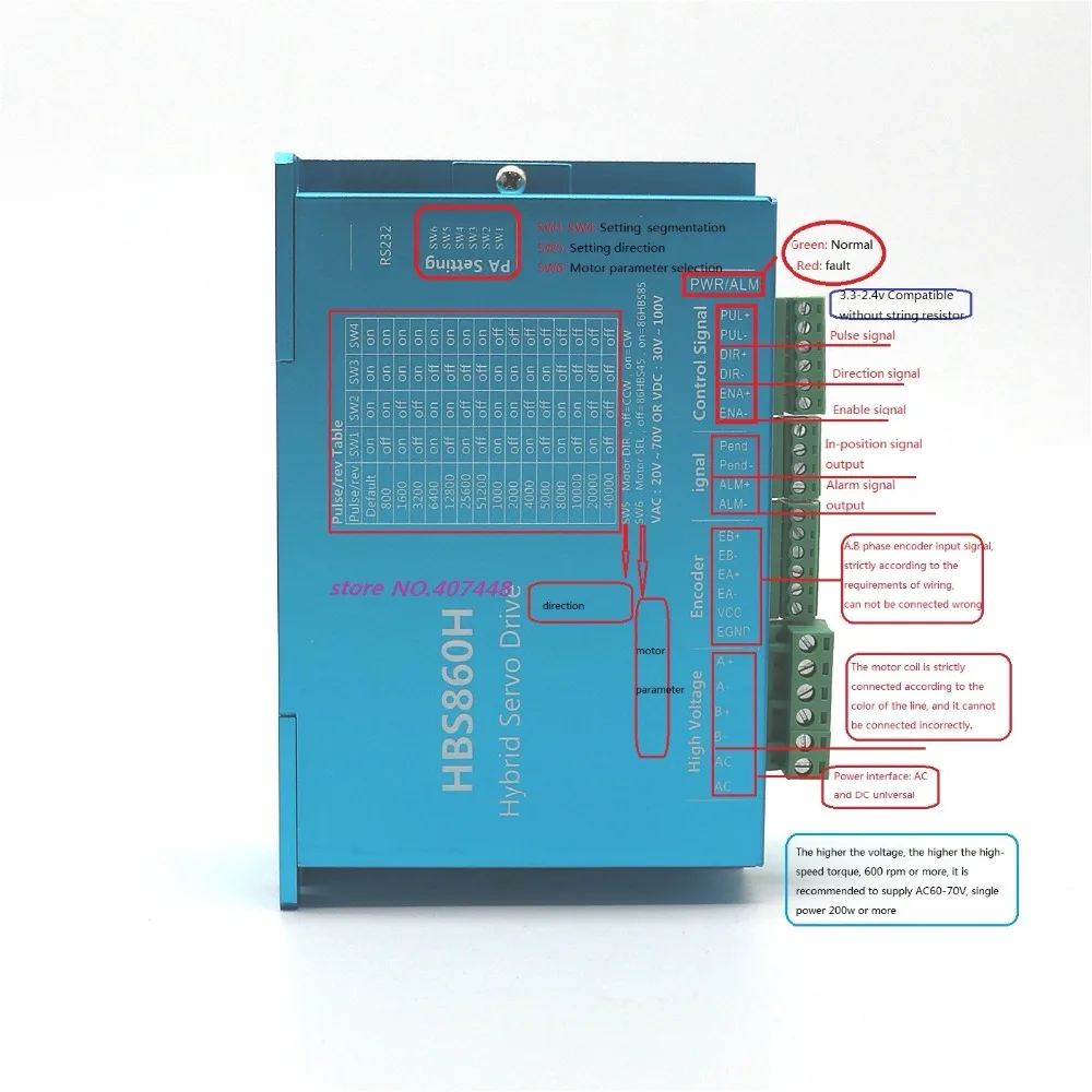 HLTNC Nema 34 8.5N.m замкнутый контур шаговый двигатель 86HB250+ HBS860H Серводвигатель+ 400 Вт 60 в импульсный источник питания