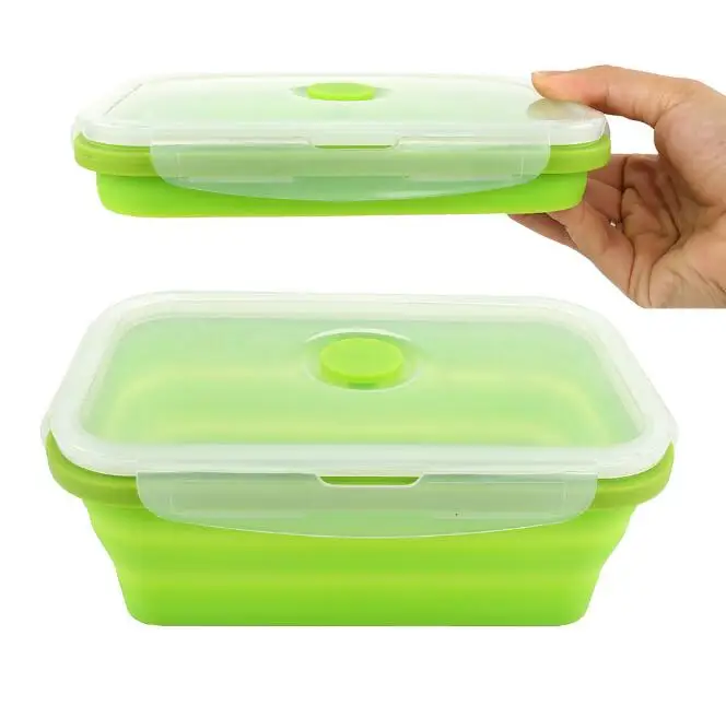 800ml Silicone Collapsible Portable Lunch Box Bowl Bento Boxes Folding