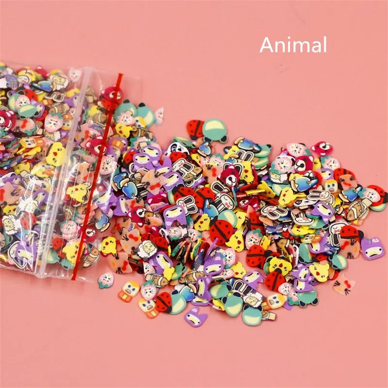 Plasticine Addition Soft Ceramic Fruit Piece 1000 Pieces Mixed Fruit Bar Nail Jewelry Mobile Beauty Patch Slime Diy Supplies