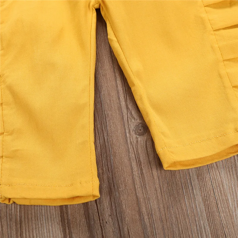 Yellower От 0 до 5 лет Комбинезоны для маленьких девочек летние оборками без бретелек сплошной талии кружево до Тонкий Длинные брюки девоч