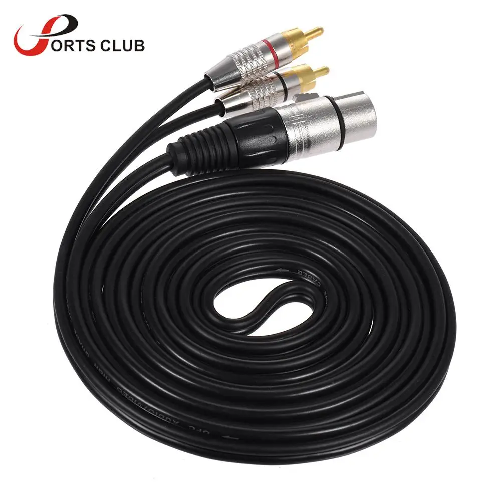 1 XLR гнездо на 2 RCA штекер стерео аудио кабель разъем Y разделительный провод шнур (5