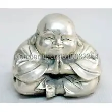 Китайский тибет серебряный резной счастливый будда фигурка