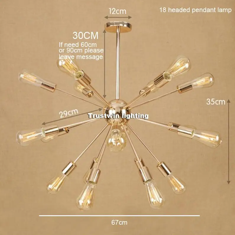 Быстрая, Европейский современный стиль, Золотой спутниковый подвесной светильник, подвесной светильник, подвесной светильник - Цвет корпуса: 18 head golden lamp