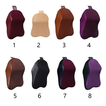 

Dewtreetali High Quality Auto 3D Space Memory Foam Car Leather Neck Pillow Head Restraint Car Headrest Pillow Car Styling
