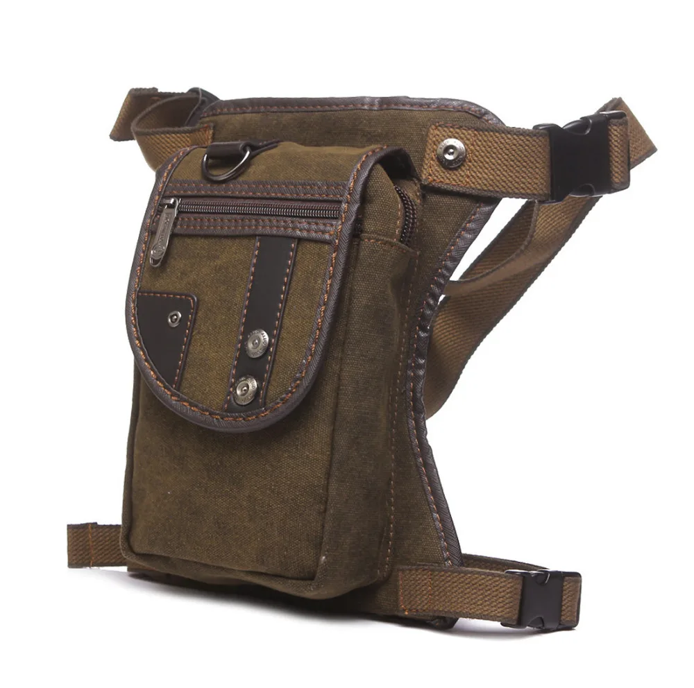 الرجال قماش/نايلون قطرة الساق فاني حزام حقيبة الورك بوم الفخذ الحقيبة دراجة نارية الرحلات Crossbody رسول الكتف الخصر حزمة أكياس