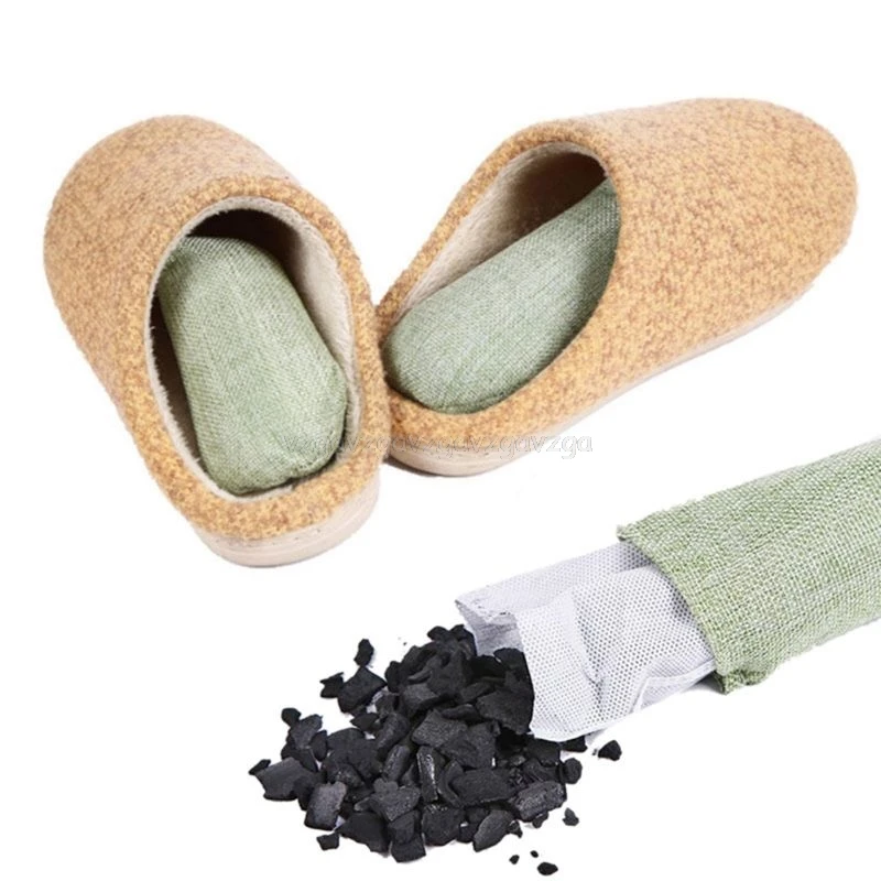 

2 x Bamboo Charcoal Bag Smelly Removing Activated Carbon Closets Shoe Deodorant Deodorize F14 19 Dropship