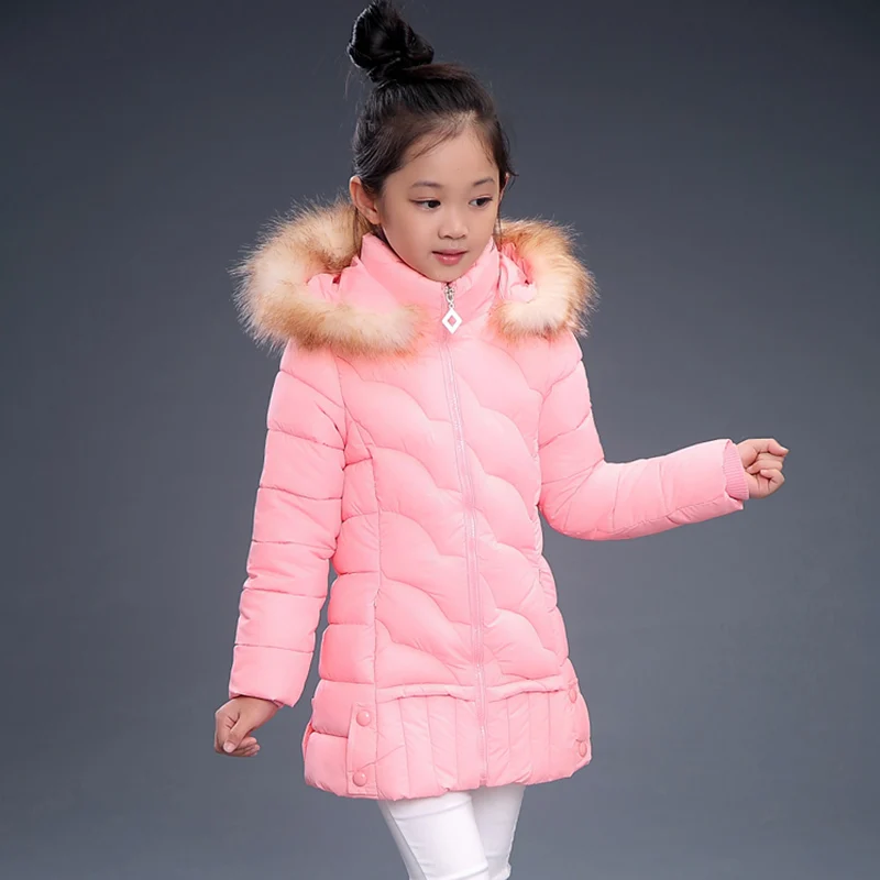 slim girls winter coat new down jacket for girl faux fur