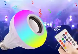 300 комплект Smart E27 rgb-колонка с bluetooth светодиодный лампочка 12 W музыка играет затемнения Беспроводной светодиодный лампы с 24keys дистанционного