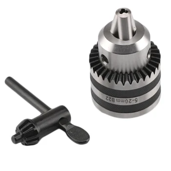 

B22, 5-20mm Drill Chuck Three-jaw wrench type Drill Chuck for Bench Drilling Powerful Manually Three Claw Clamp tool