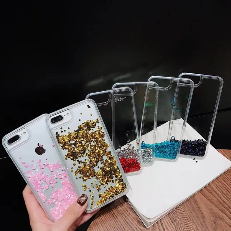 Luxury dynamic Diamonds Flash of light Phone Case For iPhone 7 6 6S Plus transparent phone 8 8Plus X |