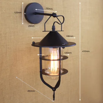 

E27 Vintage Industrial Wall Lamp Loft Creative Swing Arm Sconce Balcony Stair Porch Restaurant Bar Bedroom Wall Light Home Light