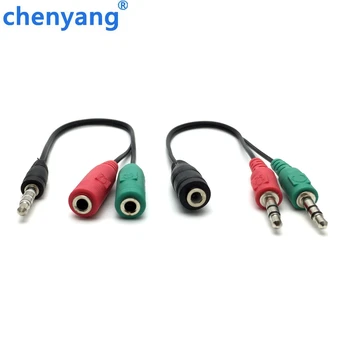 

3.5mm 2 in 1 Microphone Headphone adapter for Skype PC laptop Mac